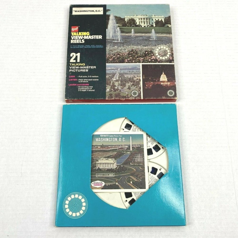 Talking View-Master Washington DC 3 Reel Set Vintage USA Capital Travel Vintage